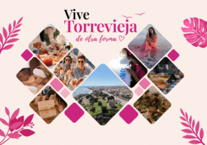 Collage de experiencias de Miss Flamingo en Torrevieja: gastronomía, bienestar, fotografía, talleres creativos, paseos en barco y actividades para descubrir la ciudad de otra forma.