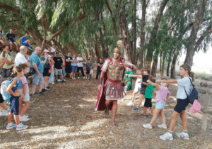 General Scipio interacting with the children during the dramatized visit